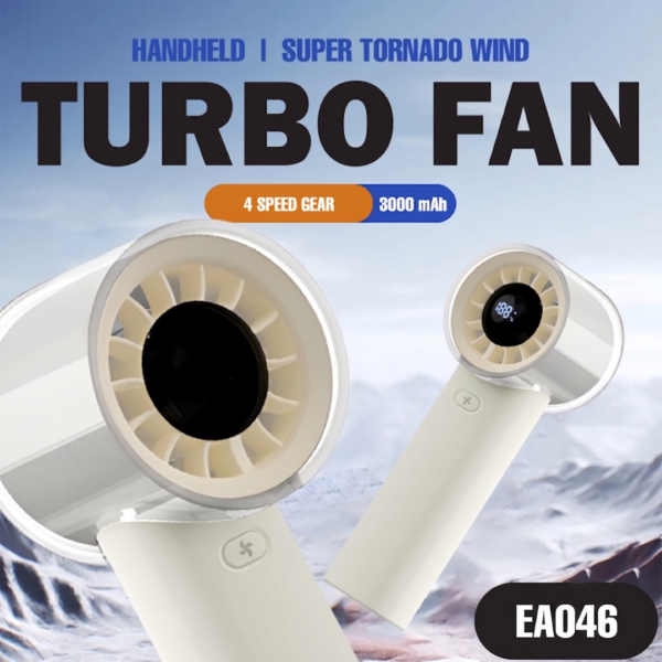 EA 046 SUPER TORNADO Wing Mini Handheld Turbo Fan 4 speed gear - 3000mAh Long Lasting