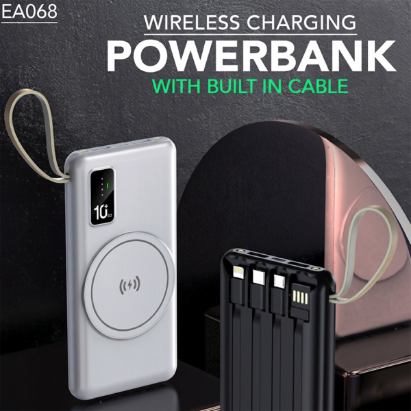 EA 068 MultiPower 10000mAh wireless charging - 4x Built in cables