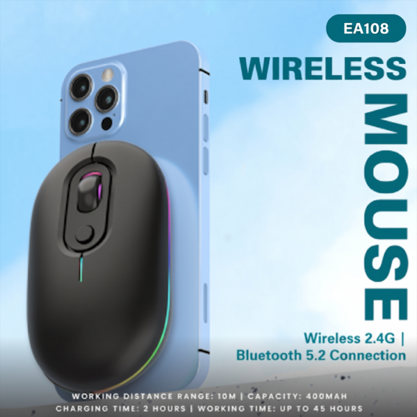 EA 108 HIGH PERFORMANCE Dual Mode Bluetooth + 2.4G Wireless Mouse