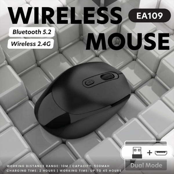 EA 109 HIGH PERFORMANCE Dual Mode Bluetooth + 2.4G Wireless Mouse