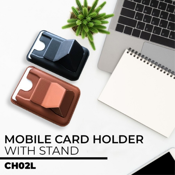 EA 117 PU LEATHER Mobile Card Holder With Stand